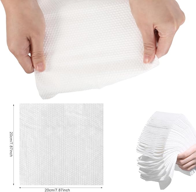 Facial Towels 2 pack Soft Dry Wipes Disposable Face Towel Cotton Tissue 20x20cm - Image 2
