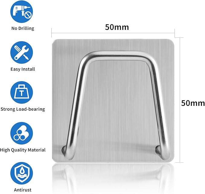 Adhesive Sponge Holder for Kitchen Sink, SUS304 Stainless Steel Scrubber Hanger - Image 2
