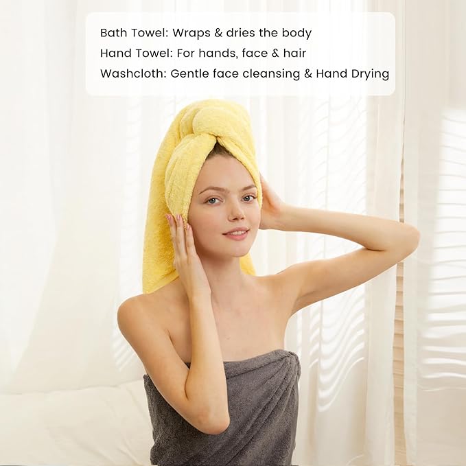 SEMAXE Bath Towel Set, 100% Cotton Bathroom Towels - Image 7