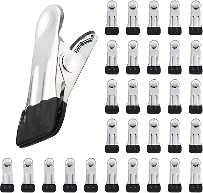 30PCS Small Clothes Pin, Stainless Steel Clothespins, Metal Laundry Grip Clips by BERYLER
