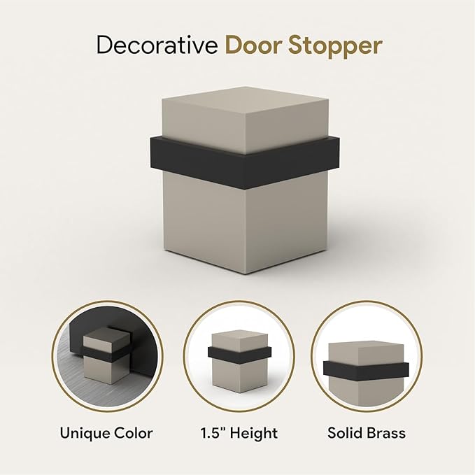 Mega Handles Square Floor Door Stopper, Quickly Installed Wall Protector Stopper - Image 4