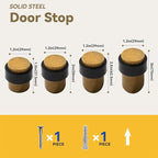 KHTUMEWARE 2 Pack 1-1/2 in Floor Door Stopper, Antique Brass Door Stop - Image 4