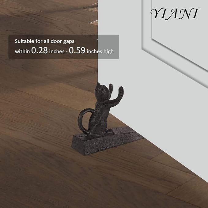 Door Stopper- 10015651-V1-Cast Iron Cat Scratching Door Stopper - Image 5