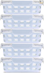 Ello Duraglass 3.4 Cup Meal Prep Sets 10Pc, 5 Pack Set- Glass Food Storage by Ello