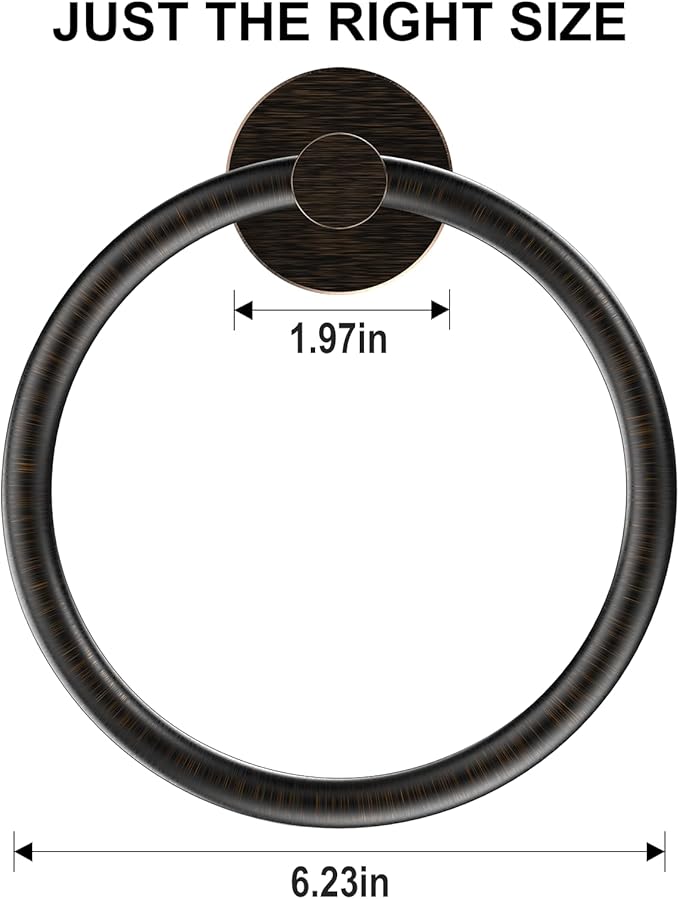 SetSail Towel Holder for Bathroom Wall 2 Packs Towel Ring Screw-in Stainless - Image 5