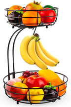 Auledio Iron 2-Tier Countertop Fruit Vegetables Basket Bowl Storage by Auledio