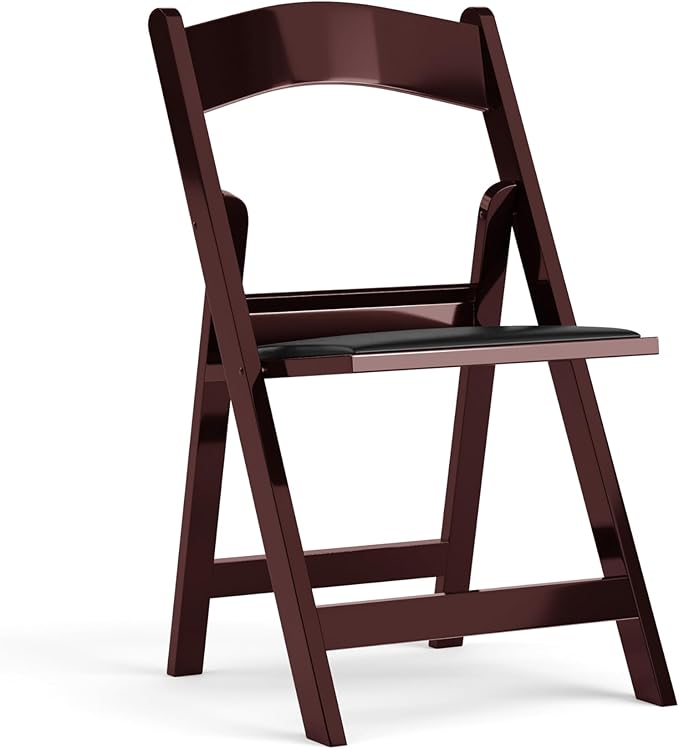 Flash Furniture Hercules™ Series Folding Chair - Red Mahogany Resin – 1000LB Weight Capacity Comfortable Event Chair - Light Weight Folding Chair by FlashFurniture