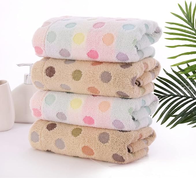 Pidada Hand Towels Set of 2 Colorful Polka Dot Pattern 100% Cotton Soft - Image 6