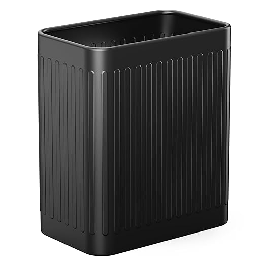 TrashAid Small Bathroom Trash Can, 2.1 Gallon Black Bathroom Garbage Can by TrashAid