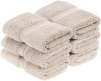 Superior Egyptian Cotton Pile Face Towel/Washcloth Set of 6, Ultra Soft Luxury by SUPERIOR
