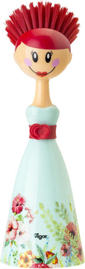 Vigar Dolls Dish Brush with Ergonomic Handle and Dres-shaped Storage Holder by VIGAR