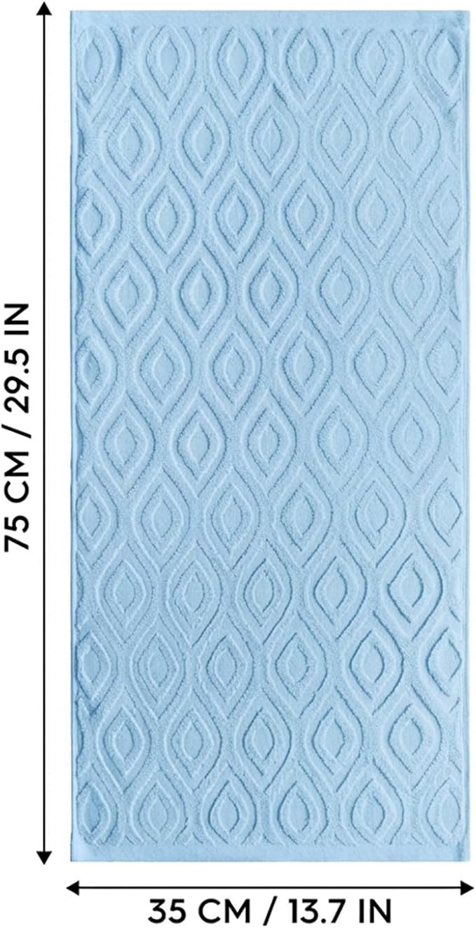 Artoid Mode 2 Pcs Light Blue 3D Diamond Grid Jacquard Hand Towels - Image 8