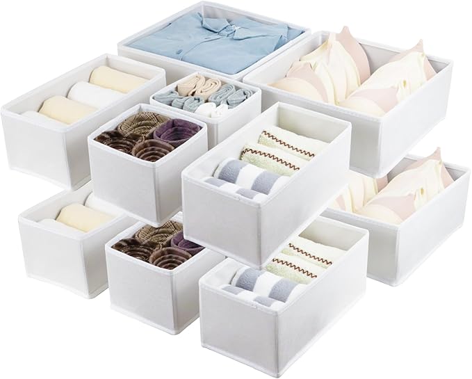 12 Pack Drawer Organizer Clothes, Foldable Fabric Dresser Organizer Closet - Image 7