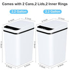 Bathroom Trash Cans with Lid 2 Pack 2.2 Gallon Touchless Automatic Motion - Image 8