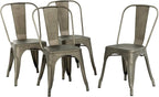 FDW Metal Chair Dining Chair Set of 4 Patio Chair Home Kitchen Chair 18 Inch Seat Height Dinning Room Chair Stackable Metal Bar Chairs Indoor Outdoor Chairs Tolix Bar Side Chair Dining Chair by FDW