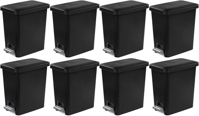 Sterilite 2.7 Gallon Rectangular Step On Kitchen Trash Bin Plastic Indoor by Sterilite