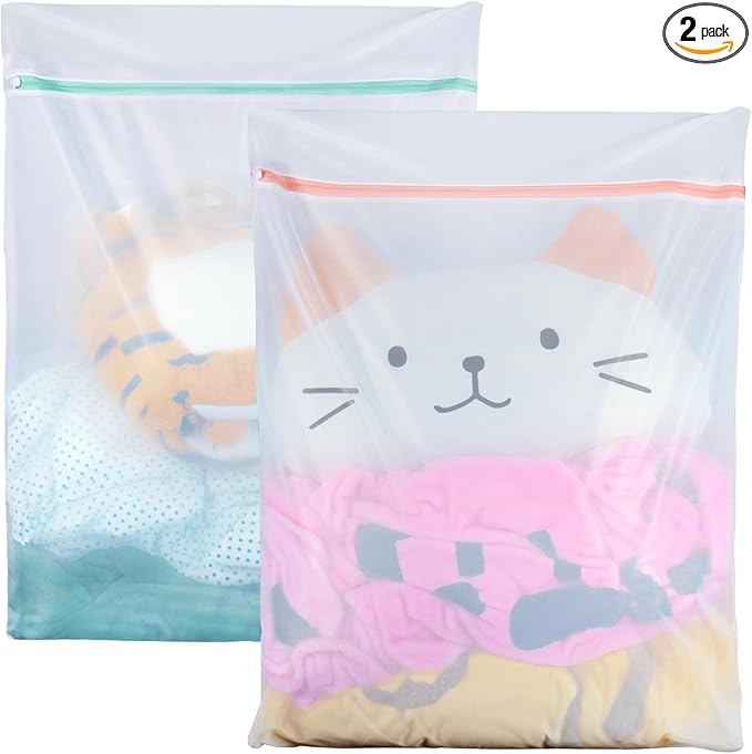 2 Pack Delicates Bag for Washing Machine, 31 x 23 inch Oversize Fine Mesh by TennWell