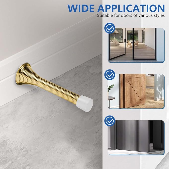 24 Pack Spring Door Stops 3 1/4 Inch Flexible Heavy Duty Spring Door Stopper - Image 5