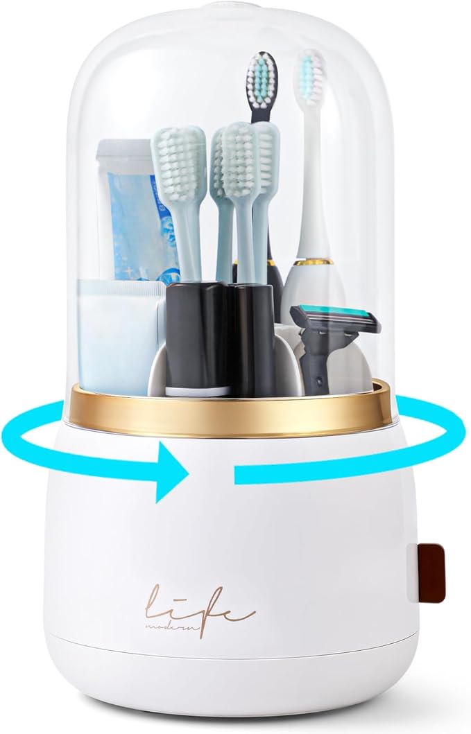 Toothbrush Holders for Bathrooms, Rotating 5-Slot by ForestAngle