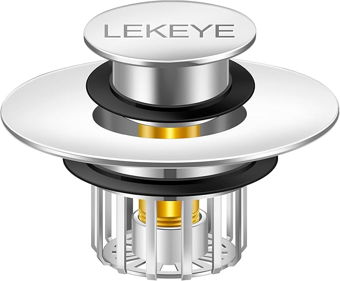 LEKEYE Tub Stopper | Shower Drain Hair Catcher | Pop-up Drain Stopper by LEKEYE