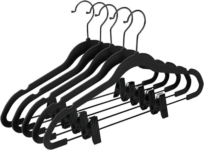 MIZGI Premium All Black Velvet Pants Hangers by MIZGI