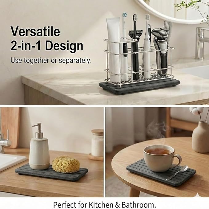 Toothbrush Holder for Bathroom Countertop, Stainless Steel Electric Toothbrush - Image 8