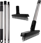 ITTAHO 2 Pack Grout Brush with Long Handle, Swivel Cleaning Grout Line Scrubber by ITTAHO