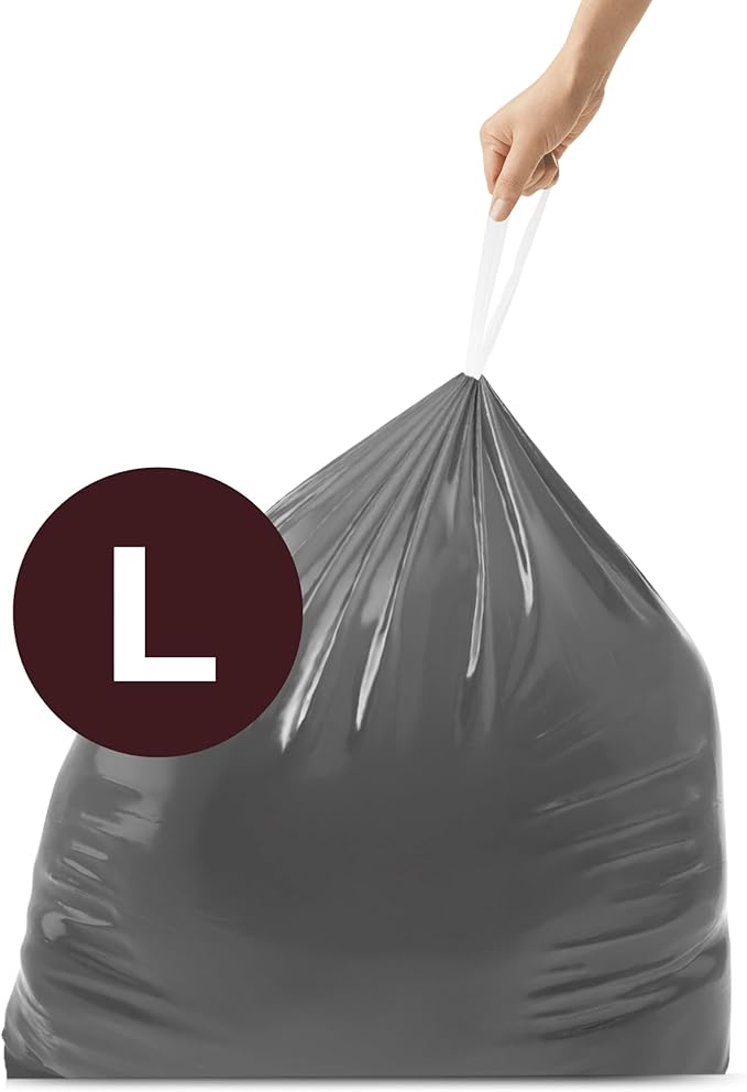 simplehuman Code L 40 Count, Genuine Custom Fit Liners, Drawstring Trash Bags - Image 2