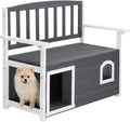 VINGLI Outdoor Storage Bench with Built-in Dog House, 2-in-1 Outdoor Waterproof Patio Bench with Pet Kennel for Patio Backyard Porch (Gray) by VINGLI