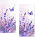Lavender Hand Towels Set of 2 Lightweight Breathable Purple Floral Bath Towels by qiuhuang
