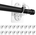 ANDGOO 18 Pack Adhesive Curtain Rod Brackets, No Hole, No Drilling, No Tool by ANDGOO