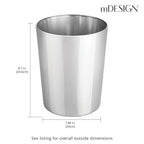 mDesign Round Metal Small 1.7 Gallon Recycle Trash Can Wastebasket, Garbage - Image 4