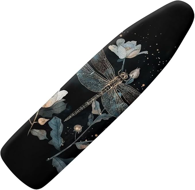Dragonfly Flower Ironing Board Cover and Padding 15 x 54 Non-Slip Ironing Board by Tongluoye