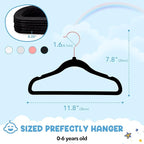 HOUSE DAY Velvet Baby Hangers for Closet, Kids Hangers Velvet 60 Pack, Non Slip - Image 6
