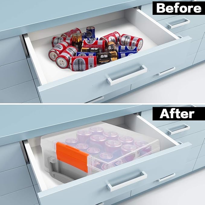 MINIMALL Battery Organizer Storage Box, Garage Case Caddy Holder - Image 4