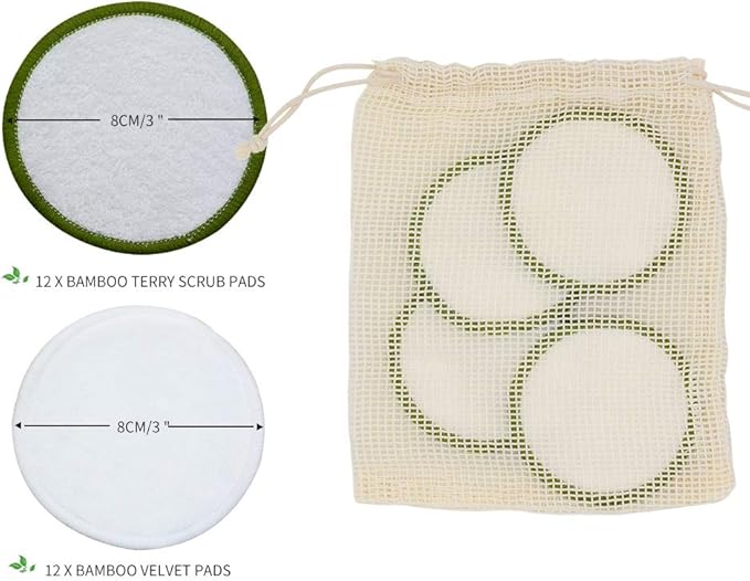 Chloven Reusable Makeup Remover Pads 24 Pack - Image 3