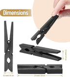 100 Pack Black Clothespins 2.9 Inch, Heavy-Duty Wood Rust-Resistant Clothes Pins - Image 2