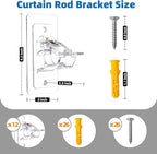 Antimbee 12-Pack No Drill Needed Curtain Rod Brackets, Self Adhesive Rod Holders - Image 7