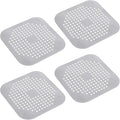 4Pcs Square Drain Cover for Shower, TPR Drain Hair Catcher Shower Drain Cover by Unknown