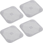 4Pcs Square Drain Cover for Shower, TPR Drain Hair Catcher Shower Drain Cover by Unknown