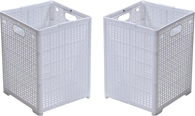 42L Collapsible Plastic Laundry Baskets, Foldable Laundry Hamper by Eslite