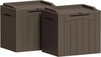 Greesum 31 Gallon Deck Box for Outside, All Weather Outdoor Storage Boxes for Patio Furniture Set, Package Delivery Box, Garden Tools, Brown(Set of 2) by BuynowfromGreesum