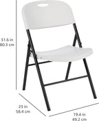 Amazon Basics Sturdy Foldable Plastic Chair, Portable, 350-Pound Capacity, White, 6-Pack - Image 3