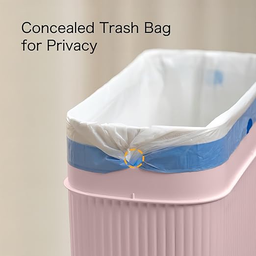 Bathroom Trash Can with Lid, 12L Small Plastic Garbage Can - Image 6