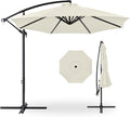 Best Choice Products 10ft Offset Hanging Market Patio Umbrella w/Easy Tilt Adjustment, Polyester Shade, 8 Ribs for Backyard, Poolside, Lawn and Garden - Ivory by BestChoiceProducts