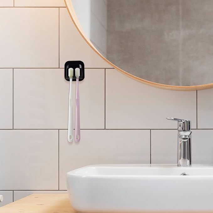 2 PCS Self-Adhesive Toothbrush Holders Wall Mounted, Water Proof Toothbrush Hook - Image 6