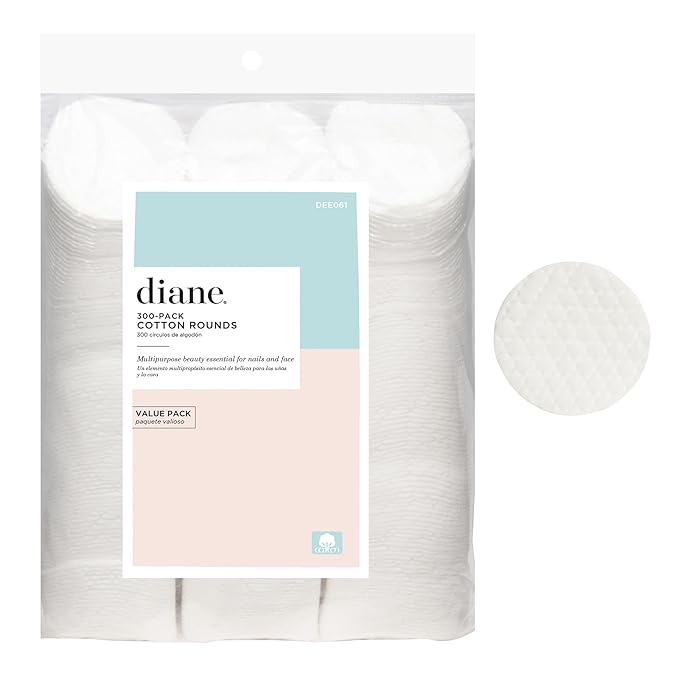 Diane Multi-Layer Cotton Rounds, 100% Pure Cotton, Hypoallergenic, Biodegradable by Diane