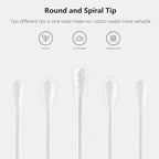 1000pcs Tiny Cotton Buds, with Round & Spiral, Suitable - Image 2