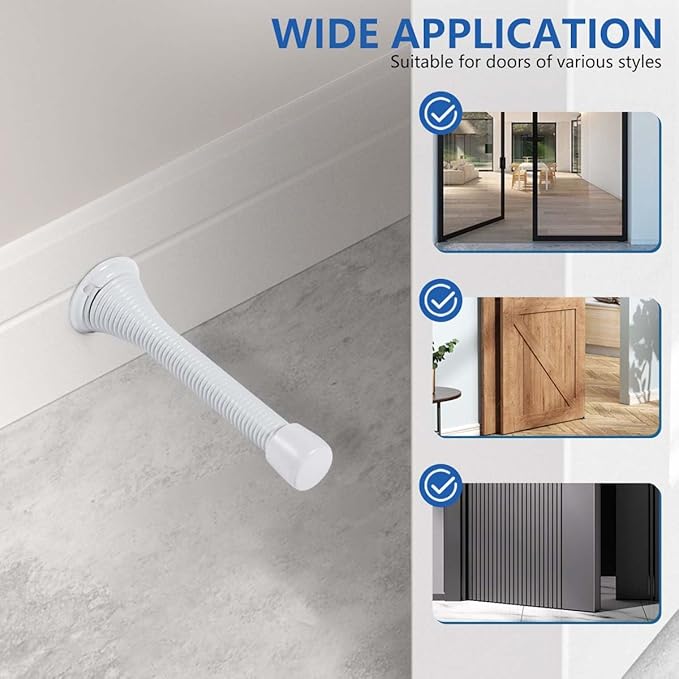 12 Pack Spring Door Stops 3 1/4 Inch Flexible Heavy Duty Spring Door Stopper - Image 5