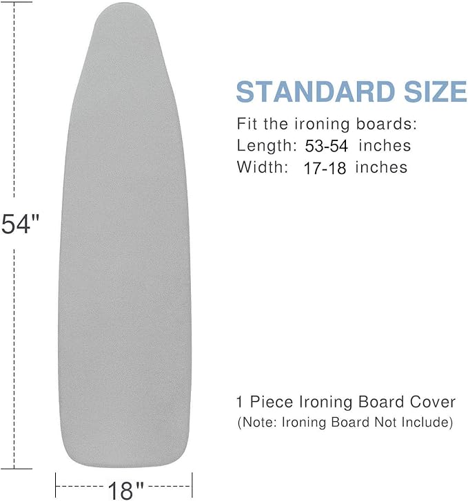 Ironing Board Cover and Pad 18x54, Thick Padding, Elastic Edge, Silicone Coated - Image 4